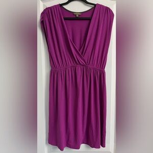 Lilla P Pink Shirred Cross front Draped Jersey Dress Medium